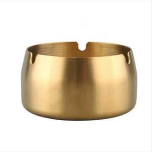 Round Durable Portable Ashtray Stainless Steel Ashtrays Tobacco Bowl Desktop Ash Holder Custom logo