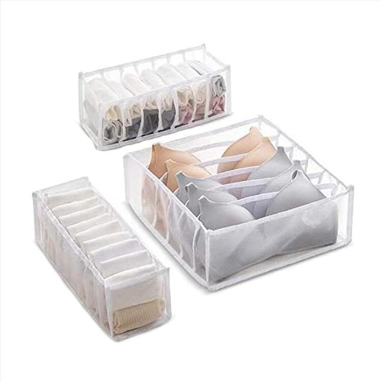 High Quality Closet White Foldable Bra Sock Underwear Organizer Drawer Divider Underwear Organizer for Woman