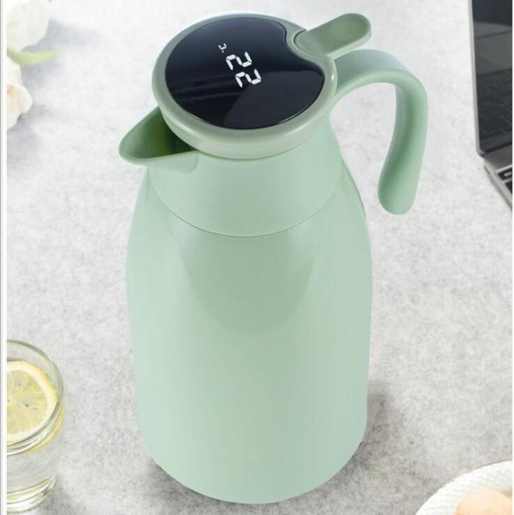 Led Smart 1.3L Glass Thermal Insulated Coffee Carafe 1L  Vacuum Insulated Thermos Vacuum Coffee Pot  With Temperature Display