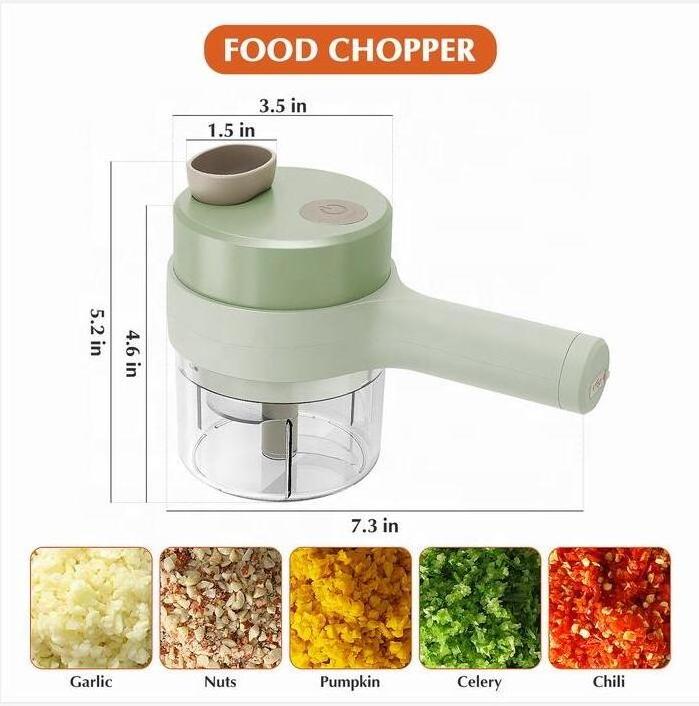 Hot Selling Wireless USB Electric Mini Food Processor Garlic Chopper Vegetable Slicer With 200ML Capacity Cup