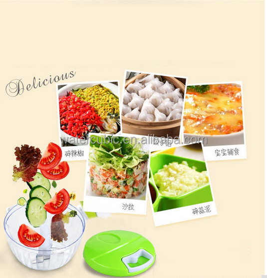 Hot selling Creative household manual kitchen hand held food chopper pull string vegetable chopper