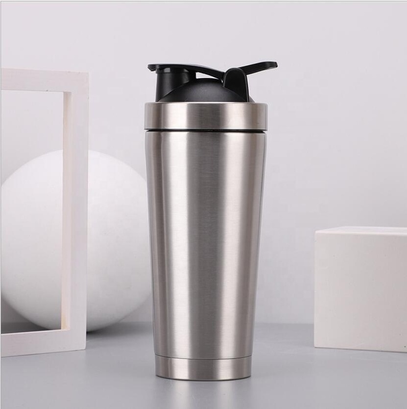 Stainless Steel  protein shaker bottle gym shaker bottle protein dual shaker cup 25OZ 750ml