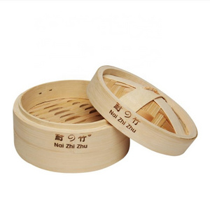 100% Natural Bamboo Steamer Basket Classic Traditional Design Bamboo Steamer Dim Sum Basket Rice Pasta Cooker Set With Lid