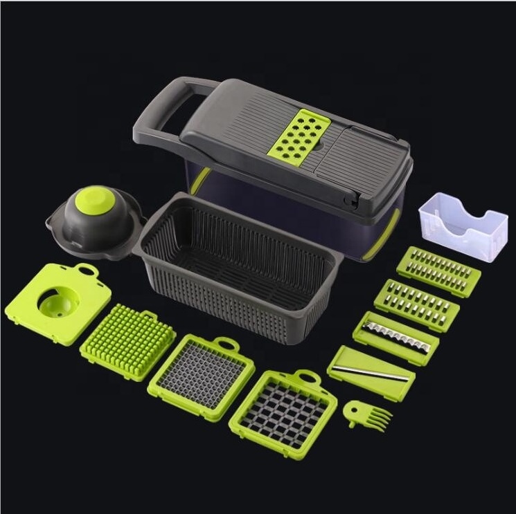 Multifunctional Mandoline Vegetable Fruit Cube Cutter Slicer Salad Onion Chopper Dicer