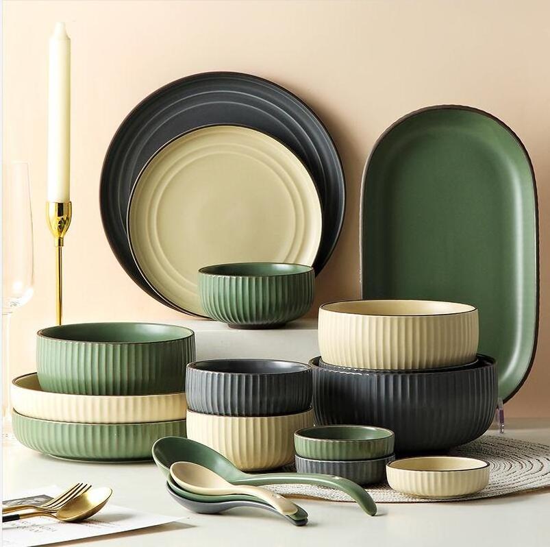 Ceramic dinner plates set price 2020 new style porcelain dinner sets restaurant crockery dinnerwares