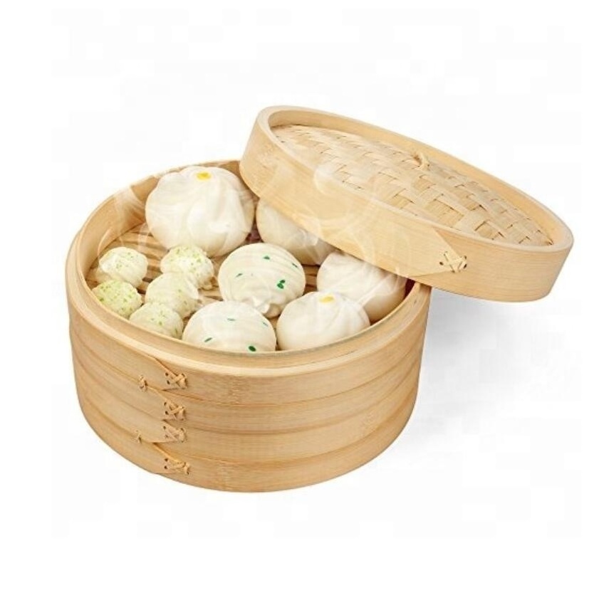 One Cage And One Cover Cooking Bamboo Steamer Fish Rice Vegetable Snack Basket Set Kitchen Cooking Tools