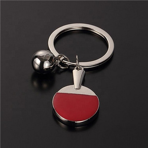 3D Table Tennis Bats Shape Keychain Ping Pong Rackets Keyring Mini Metal Table Tennis Key Chain