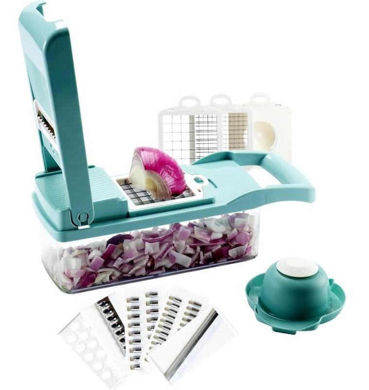 Vegetable slicer dicer / Food Chopper / Multi-function hand adjustable manual Vegetable shredder dicer