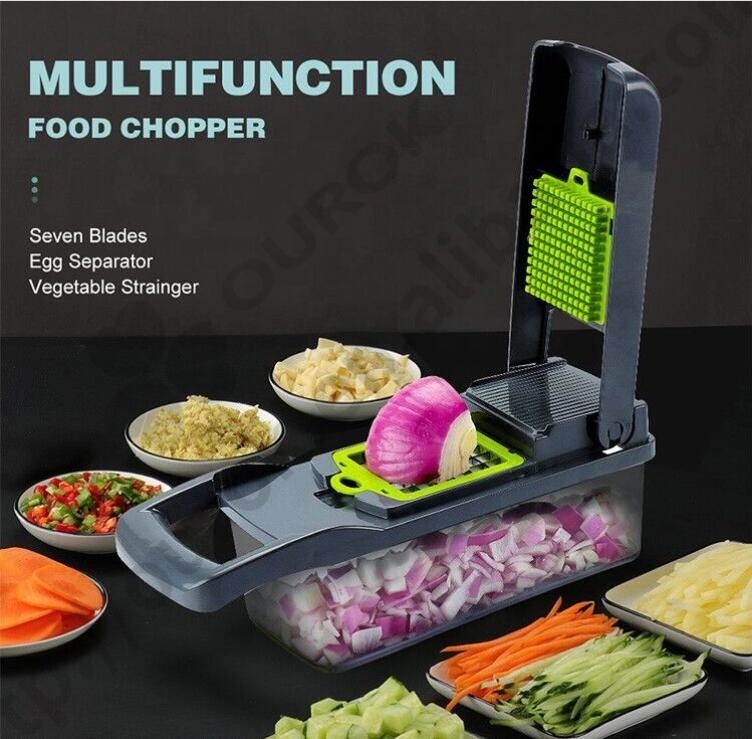 Multifunctional Mandoline Vegetable Fruit Cube Cutter Slicer Salad Onion Chopper Dicer