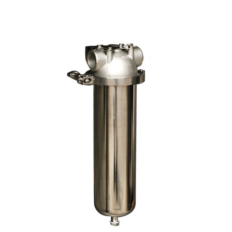 Stainless Steel SS304 316L Single Cartridge 10 20 30 40 Inch Water Filter Housing On Rainwater Harvesting System