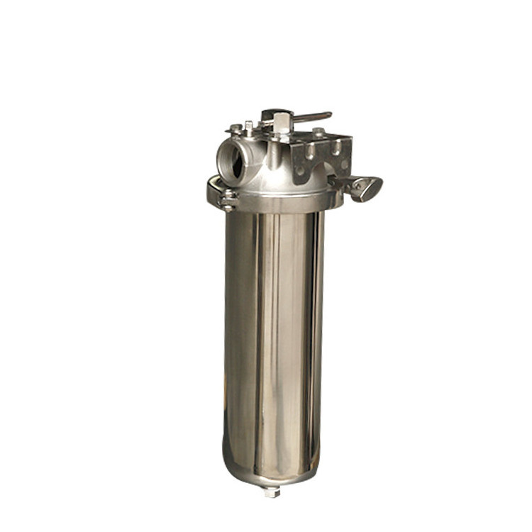 Stainless Steel SS304 316L Single Cartridge 10 20 30 40 Inch Water Filter Housing On Rainwater Harvesting System