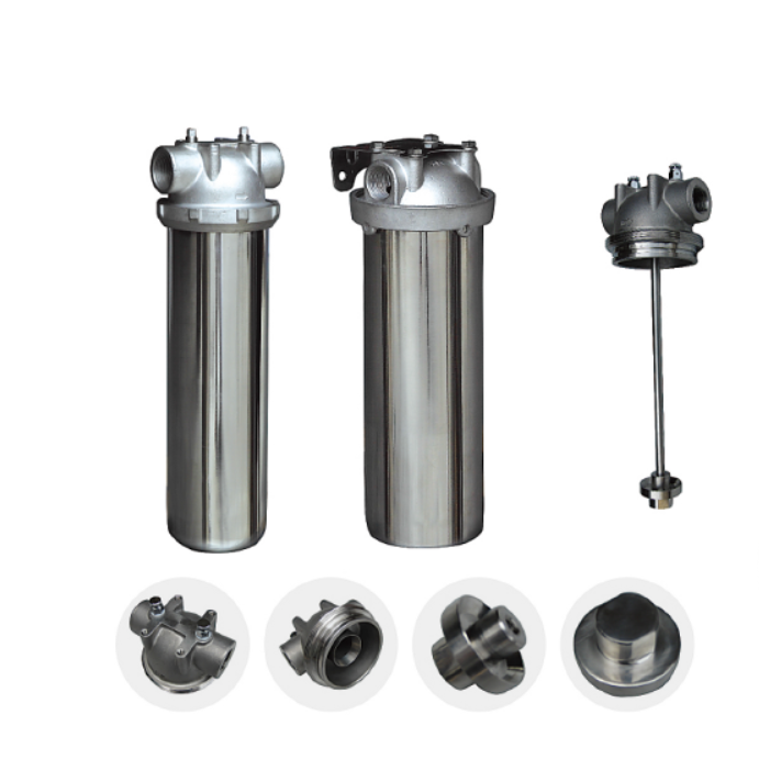 Stainless Steel SS304 316L Single Cartridge 10 20 30 40 Inch Water Filter Housing On Rainwater Harvesting System