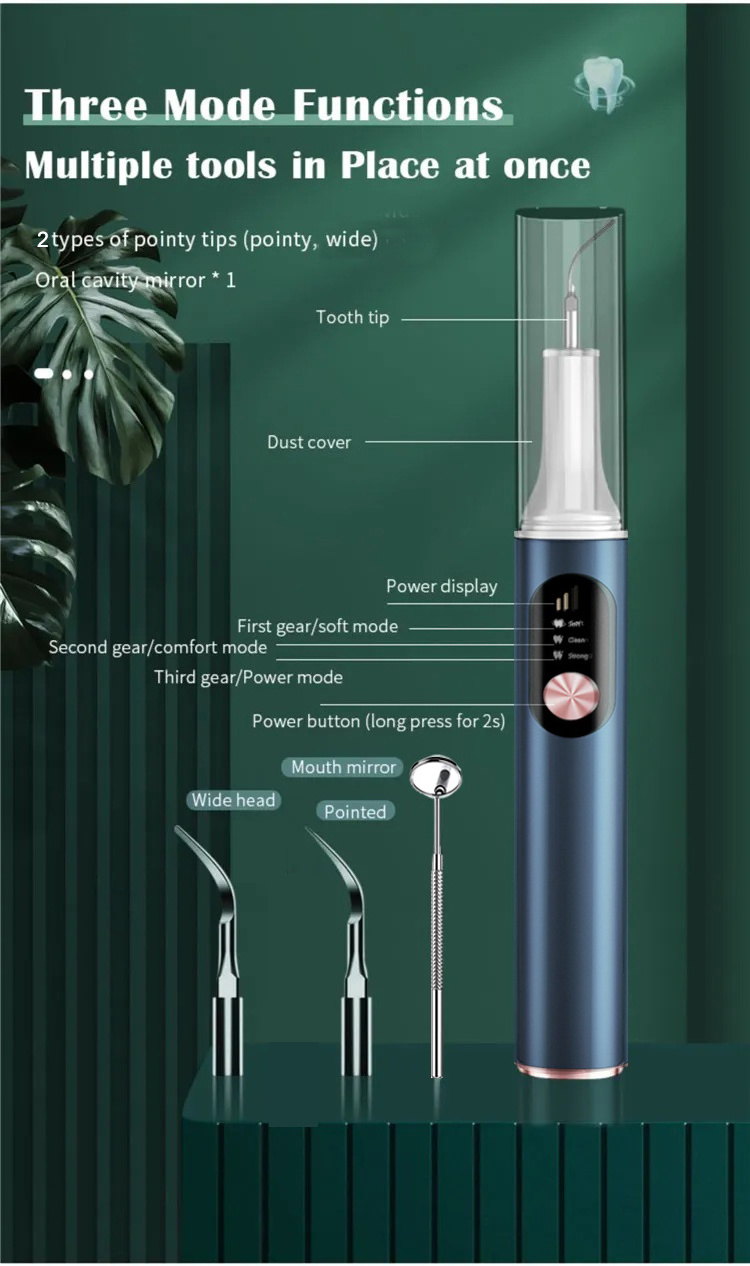 Dental plaque tartar calculus removal tool for clean tooth ultrasonic tooth cleaner for Teeth Whitening