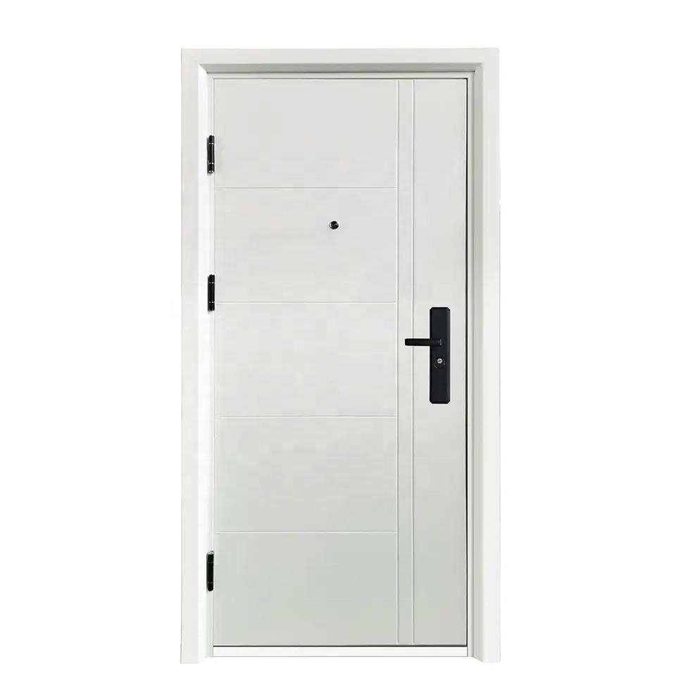 White Modern Entrance Stainless Steel Doors Metal Modern Exterior Door Design