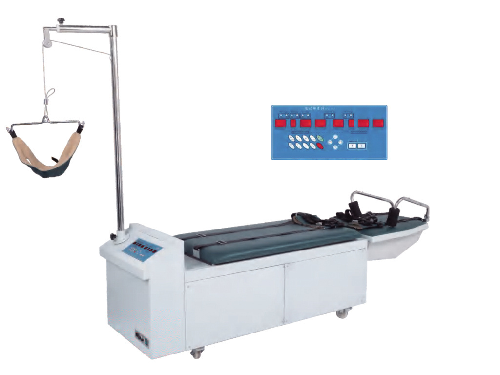 Auxiliary therapeutic cervical and lumbar traction bed traction equipment for hospital bed