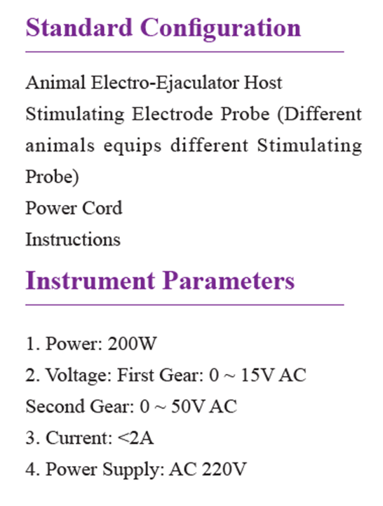 Veterinary electro ejaculator semen collection equipment sperm collector