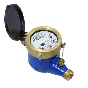 Residential Application Multi-Jet Impeller Turbine Wet Type Water Meter with Brass Meter Body / Non Return Valve as optional