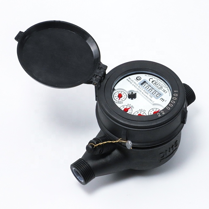 Mechanical Residential Multi-Jet Wet Type Water Meter Class C / R80 / R160 Plastic body