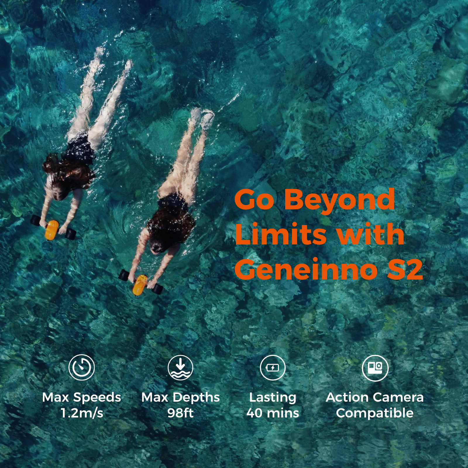 2024 New Geninno Sea Scooter: Revolutionizing Underwater Exploration with 24v Doul Motor Drive, Diving to Depths of 40m