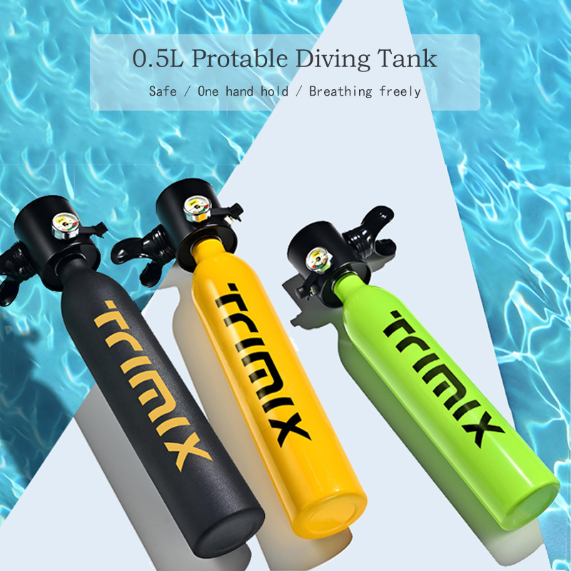 Trimix Lung Tank with Snorkeling Mask 0.5L Factory Price Diving Oxygen Tank Scuba Oxygenation Tank For Diving Cylinder Mask