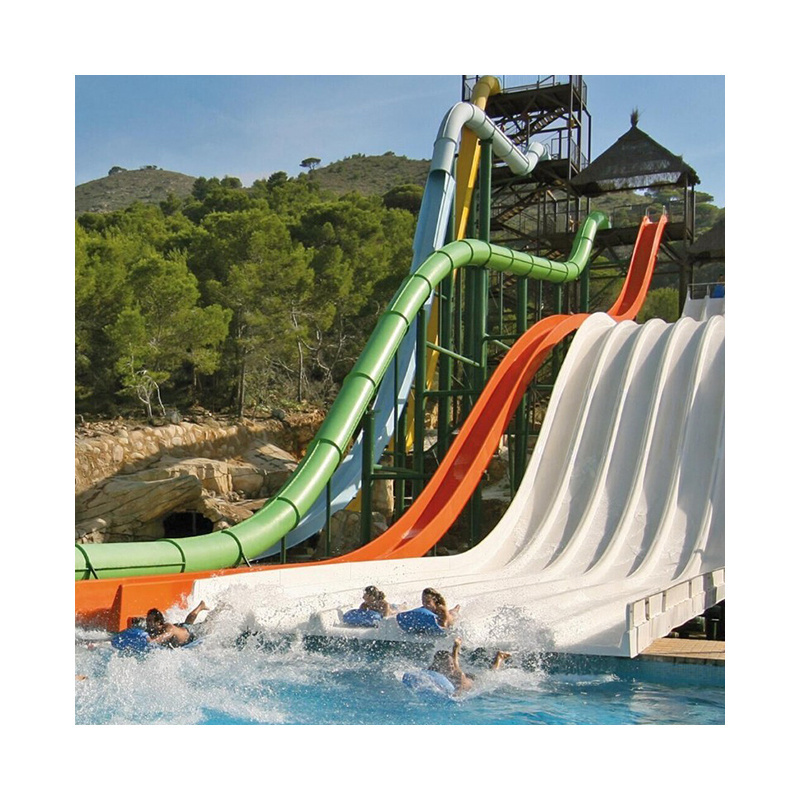 Hot Selling Outdoor 15ft Fiberglass Water Spiral Slide Racer Mat Professional Water Spiral Slide