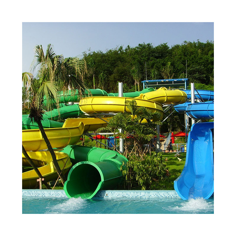 Outdoor Fiberglass Water Spiral Slide Plastic Water Spiral Slide For Adult Kids Water Park Outdoor Playground Slides