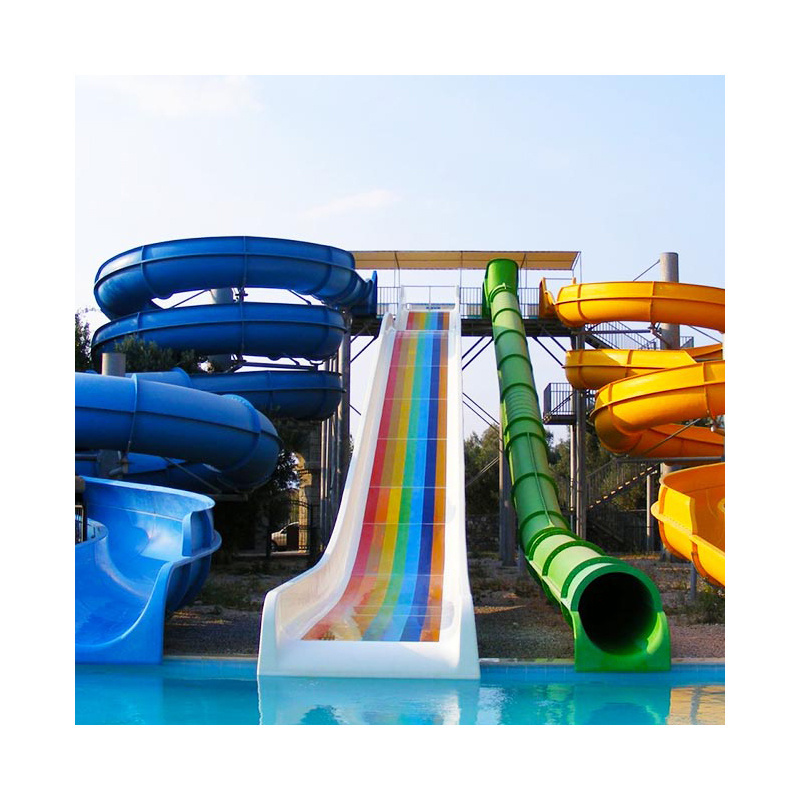 Factory Direct Nip Slip On A Fiberglass Water Spiral Slide Section 18ft Single Lane Water Spiral Slide