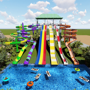 Commercial Fiberglass Water Park Equipment Water Pool Slides Aqua Park Body Slide