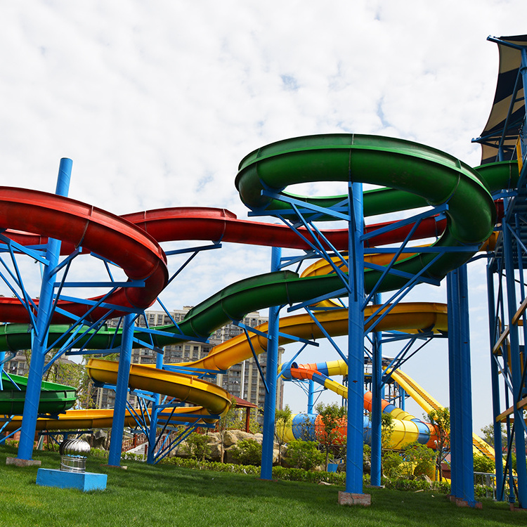 Commercial Fiberglass Water Park Equipment Water Pool Slides Aqua Park Body Slide