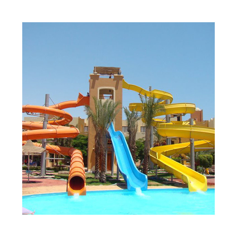 Outdoor Fiberglass Water Spiral Slide Plastic Water Spiral Slide For Adult Kids Water Park Outdoor Playground Slides