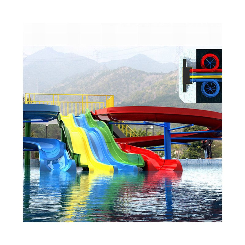 Professional Pool Nip Slip On A Water Spiral Slide Fiberglass Water Park Slide Parts For Sale