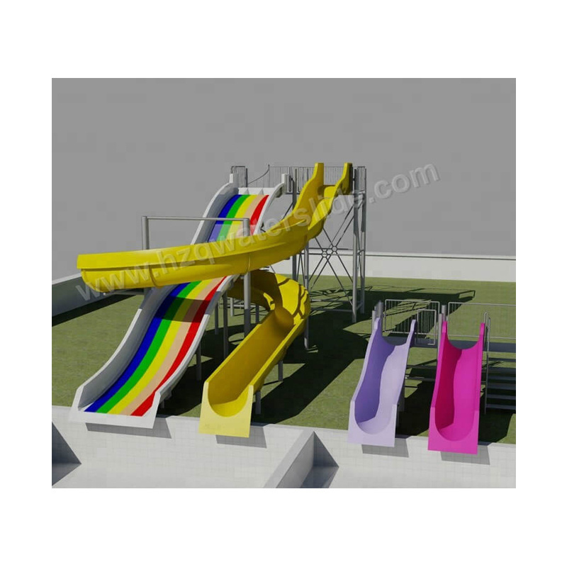 Factory Direct 20 Ft 10 Meter Tall Tropical Water Slide Children 2-In-1 Water Plastic Slide