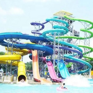 Outdoor Fiberglass Water Slidewater Spiral Slide Plastic Water Spiral Slide For Adult Kids Water Park Outdoor Playground Slides