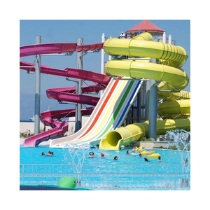 Factory Direct Nip Slip On A Fiberglass Water Spiral Slide Section 18ft Single Lane Water Spiral Slide