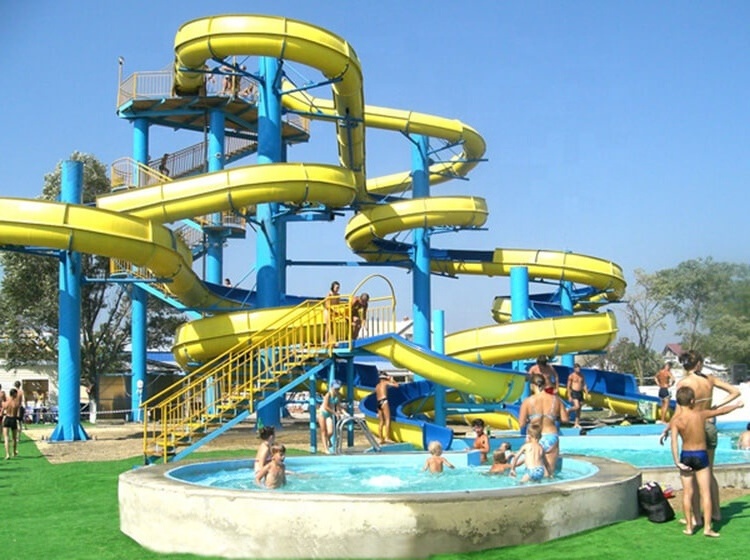 Outdoor Fiberglass Water Slidewater Spiral Slide Plastic Water Spiral Slide For Adult Kids Water Park Outdoor Playground Slides