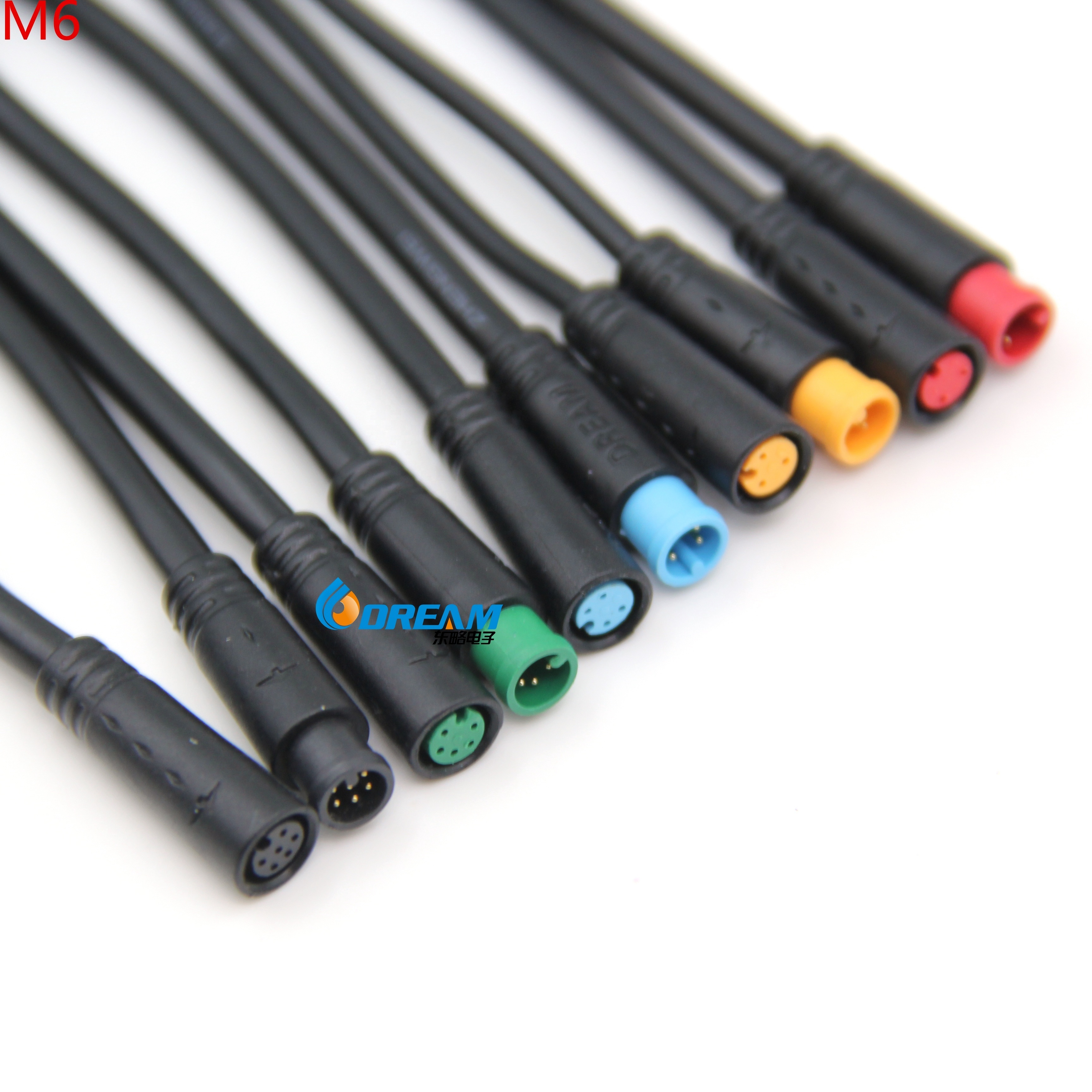 Waterproof Cable for Electric Bike M6 Connector Scooters M6 M7 M8 Wire Connector 3 4 5 6 8 Pin M8 M12 Cable Electric Wire