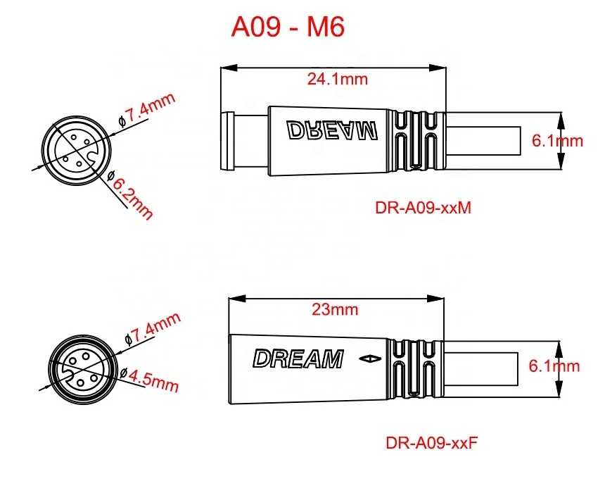 Waterproof Cable for Electric Bike M6 Connector Scooters M6 M7 M8 Wire Connector 3 4 5 6 8 Pin M8 M12 Cable Electric Wire