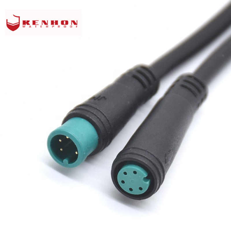 IP67 M6 2 3 4 5 6 Pin Electric Bicycle Ebike Motor Extension Cable Waterproof Connector