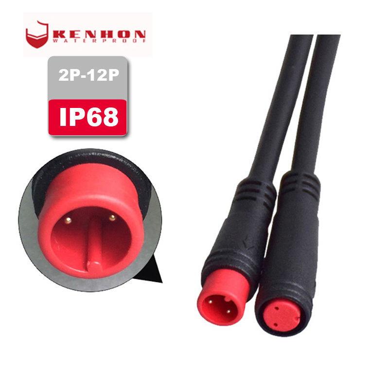 IP67 M6 2 3 4 5 6 Pin Electric Bicycle Ebike Motor Extension Cable Waterproof Connector