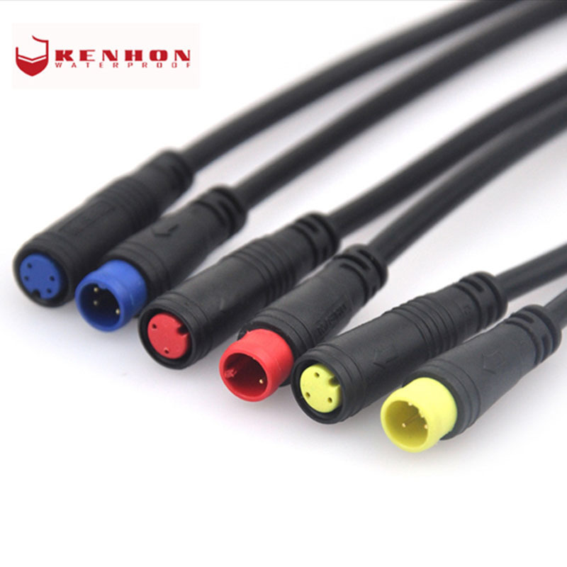 IP67 M6 2 3 4 5 6 Pin Electric Bicycle Ebike Motor Extension Cable Waterproof Connector