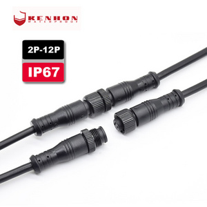 M12 2 Way 2pin 3pin Screw Fixing Cable Joiner IP68 Waterproof Power Cable Connector for Outdoor LED Lighting