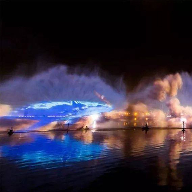 Outdoor 3D Floating water Movie screen film fountain water screen projection fountain