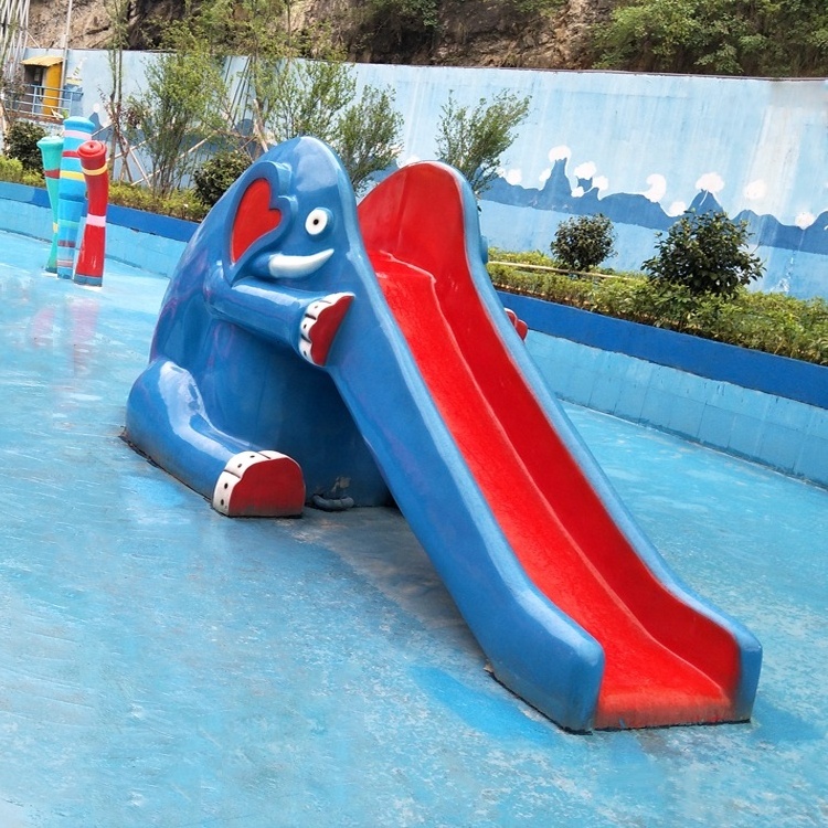 Kids Cartoon Features Fiberglass Small Water Slide for Water Play Pool