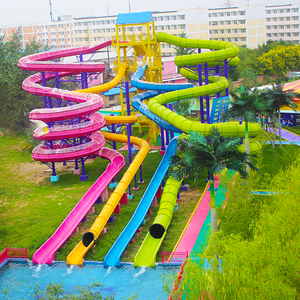 City fiberglass equipment water park spirals water slide for sale