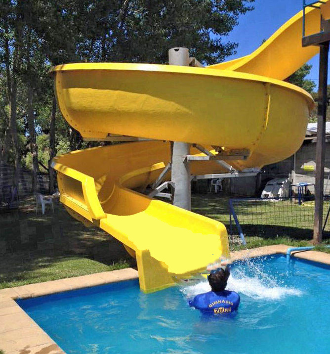 Private backyard kids' fiberglass pool spiral  slide for swimming pool