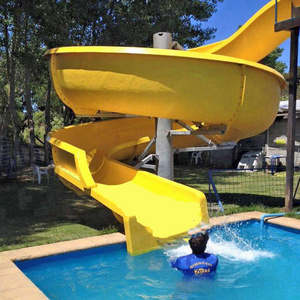 Private backyard kids' fiberglass pool spiral  slide for swimming pool