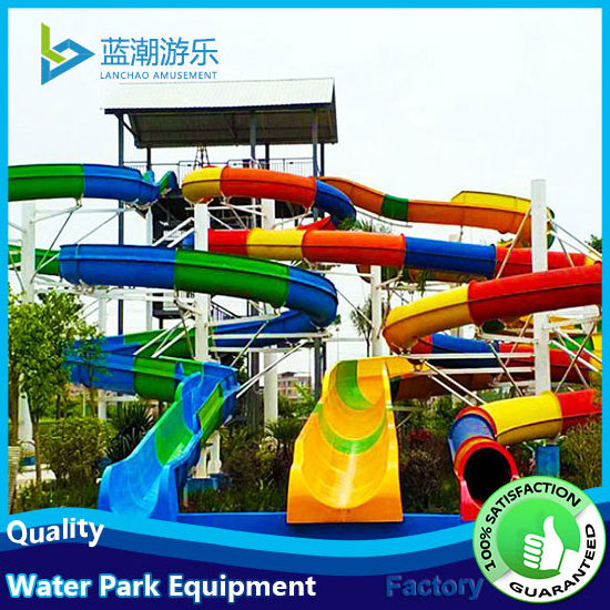 Adults Water Play Equipment Combination Fiberglass Water Slide