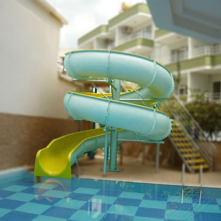 Private backyard kids' fiberglass pool spiral  slide for swimming pool