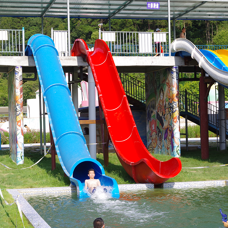 Private family use toboggan for house backyard garden swimming pool with little water slide