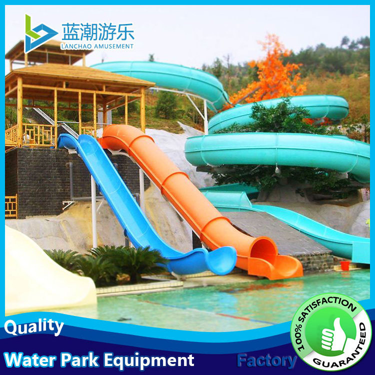 Fiberglass swimming pool water park tubes barrel and sled slide for sale